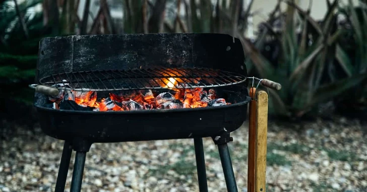 barbacoa de carbón o leña